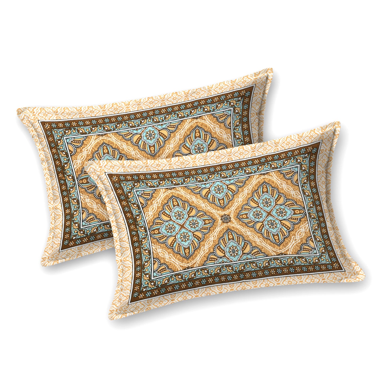 Jaipuri Cotton Double Flat Bedsheet With 2 Pillow Cover