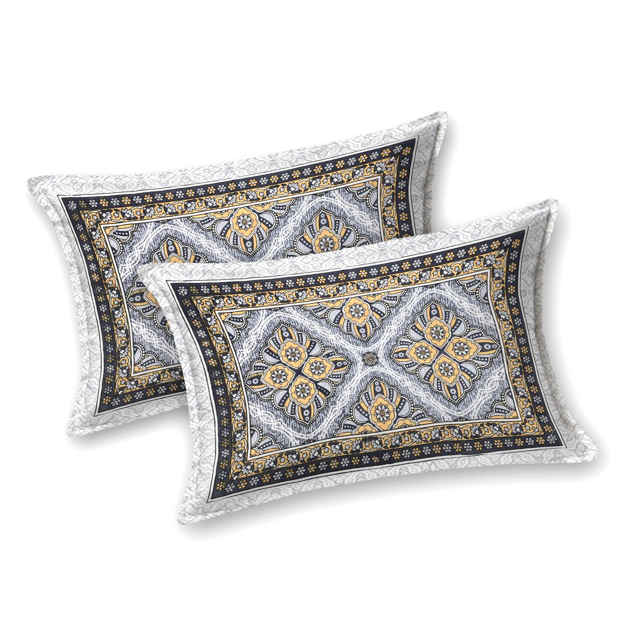 Jaipuri Cotton Double Flat Bedsheet With 2 Pillow Cover