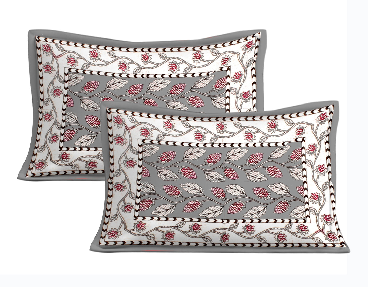 Rajasthani Jaipuri Traditional Double Bed Bedsheet with 2 Pillow Covers