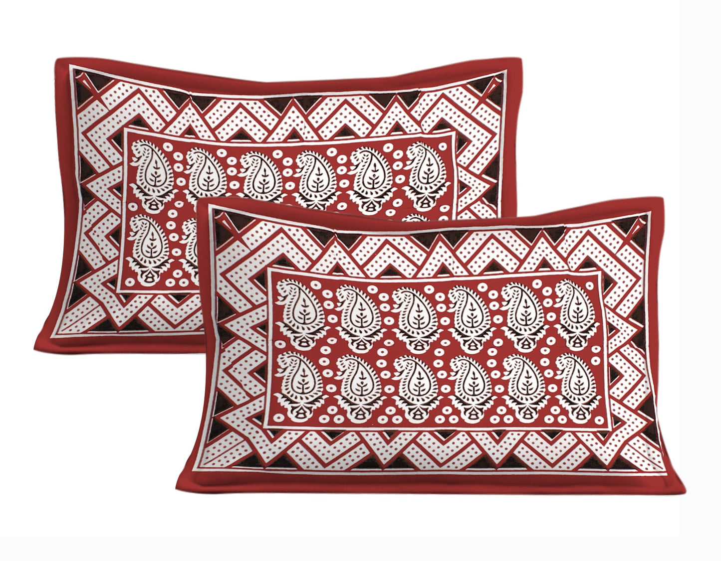 Rajasthani Jaipuri Traditional Double Bed Bedsheet with 2 Pillow Covers