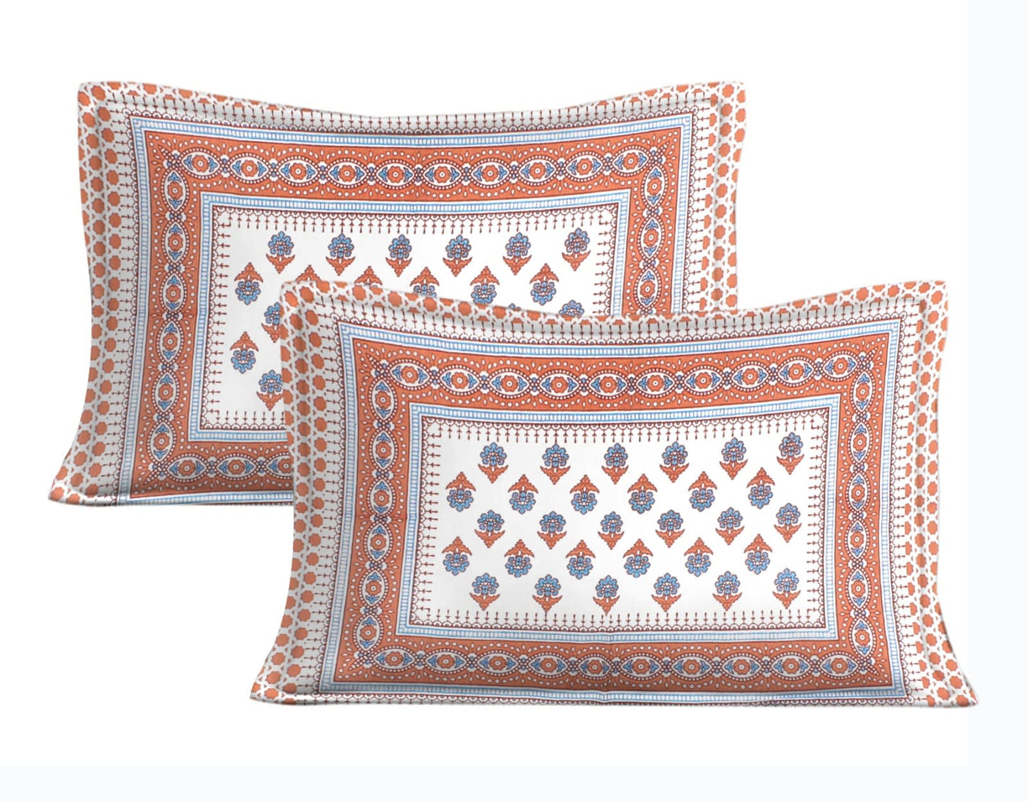 Rajasthani Jaipuri Traditional Double Bedsheet with 2 Pillow Covers -