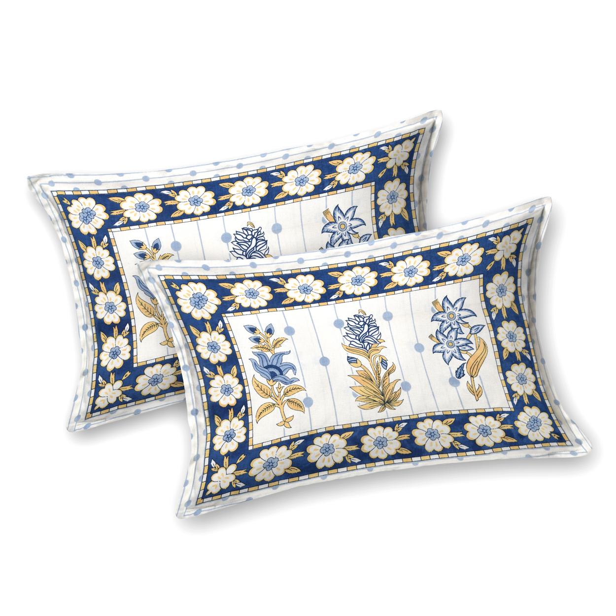 Rajasthani Jaipuri Traditional King Size Bed Bedsheet with 2 Pillow Covers