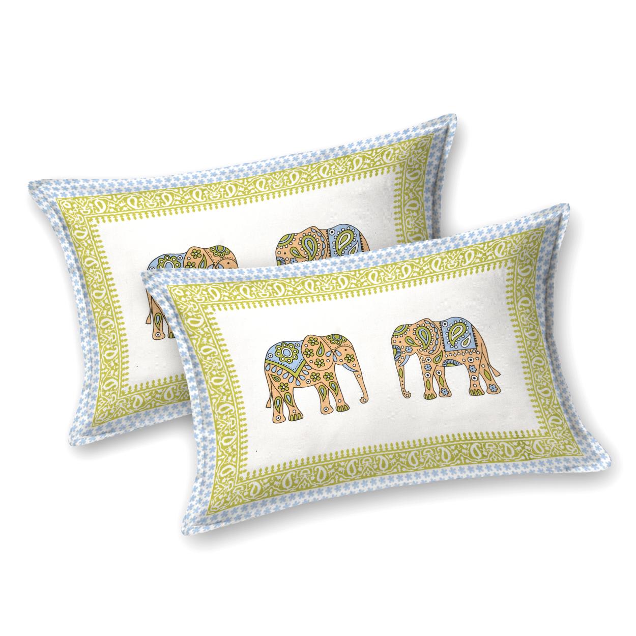 Rajasthani Jaipuri Traditional King Size Bed Bedsheet with 2 Pillow Covers