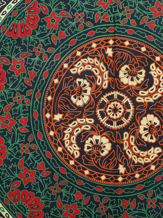 100% Cotton Printed King Bedsheet (Green )