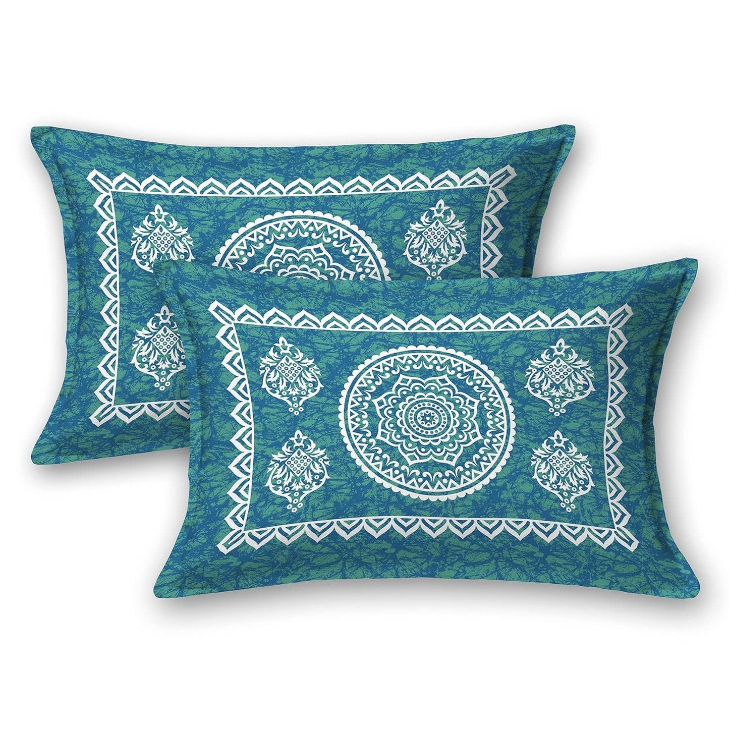 Traditional Mandala Jaipuri Printed Bedsheet ( c-green)