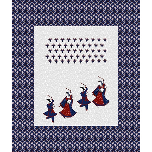 100% Cotton Printed Double Bedsheet (Blue)