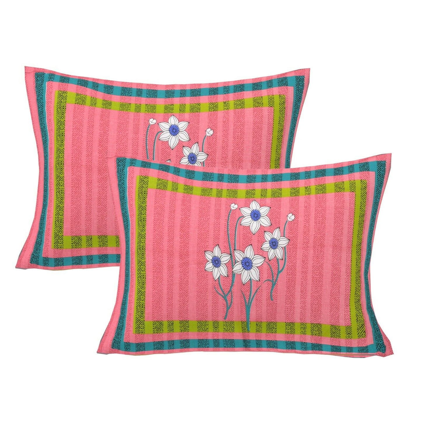 Jaipuri Prints Cotton Double Bedsheet (Pink)