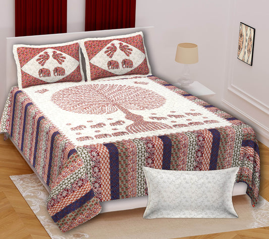 100% Cotton King Bedsheet (Pack of 1, Multicolor)