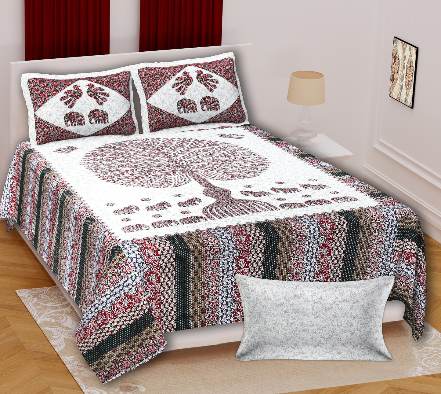 100% Cotton King Bedsheet (Pack of 1, Multicolor)