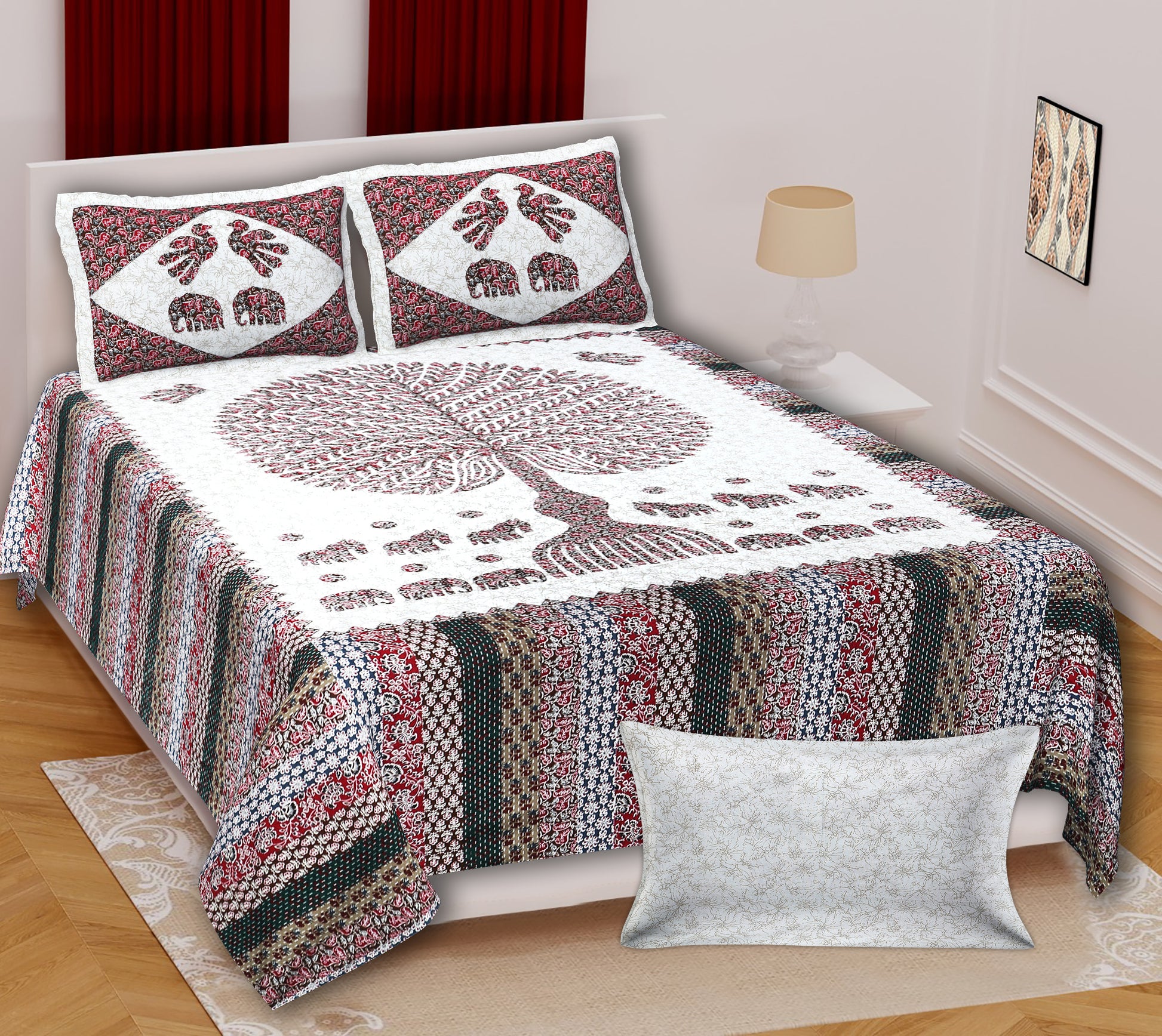 100% Cotton King Bedsheet (Pack of 1, Multicolor)