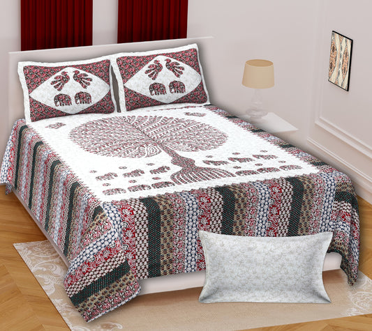 100% Cotton King Bedsheet (Pack of 1, Multicolor)