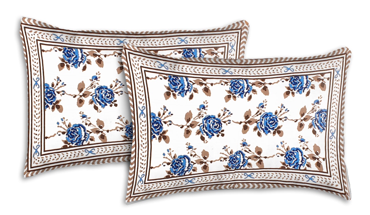 100% Cotton King Jaipuri Prints Flat Bedsheet (Pack of 1, Multicolor)