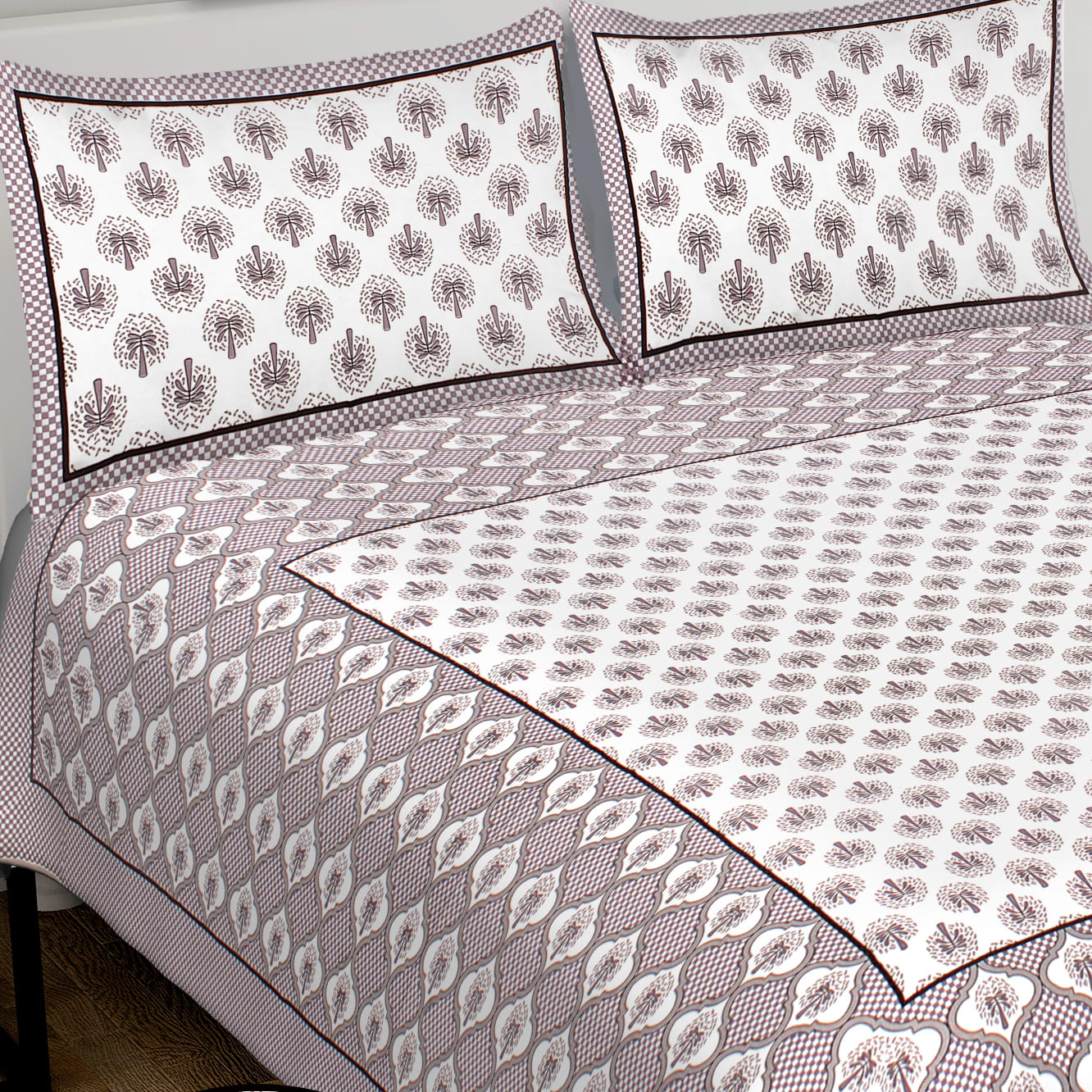 100% Cotton King Jaipuri Prints Flat Bedsheet (Pack of 1, Multicolor)