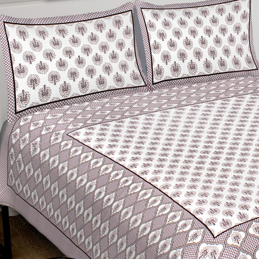 100% Cotton King Jaipuri Prints Flat Bedsheet (Pack of 1, Multicolor)