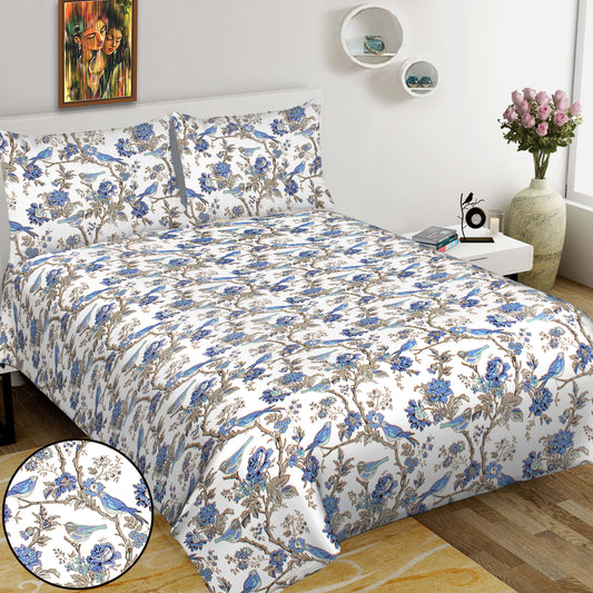 100% Cotton King Jaipuri Prints Flat Bedsheet (Pack of 1, Multicolor)