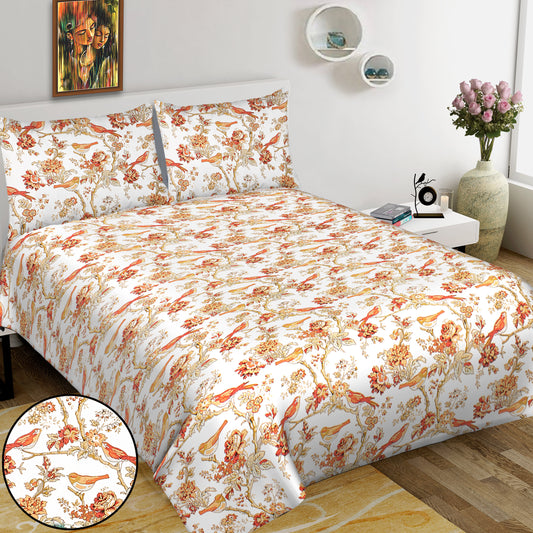 100% Cotton King Jaipuri Prints Flat Bedsheet (Pack of 1, Multicolor)