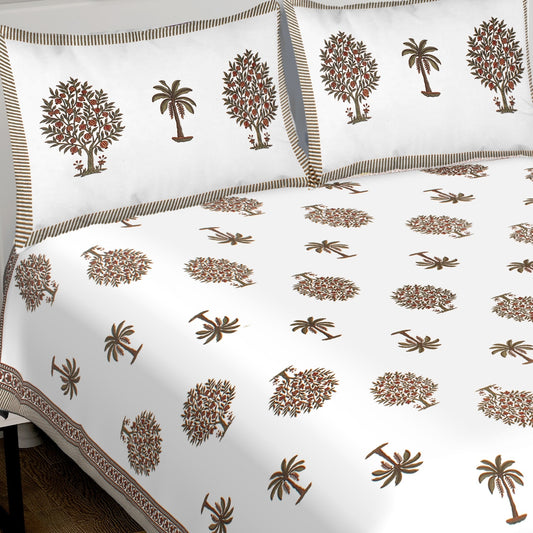 100% Cotton King Jaipuri Prints Flat Bedsheet (Pack of 1, Multicolor)