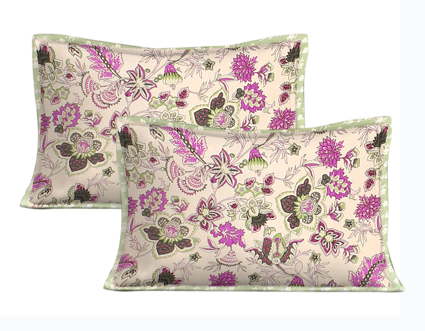 100% Cotton King Jaipuri Prints Flat Bedsheet (Pack of 1, Pruple)