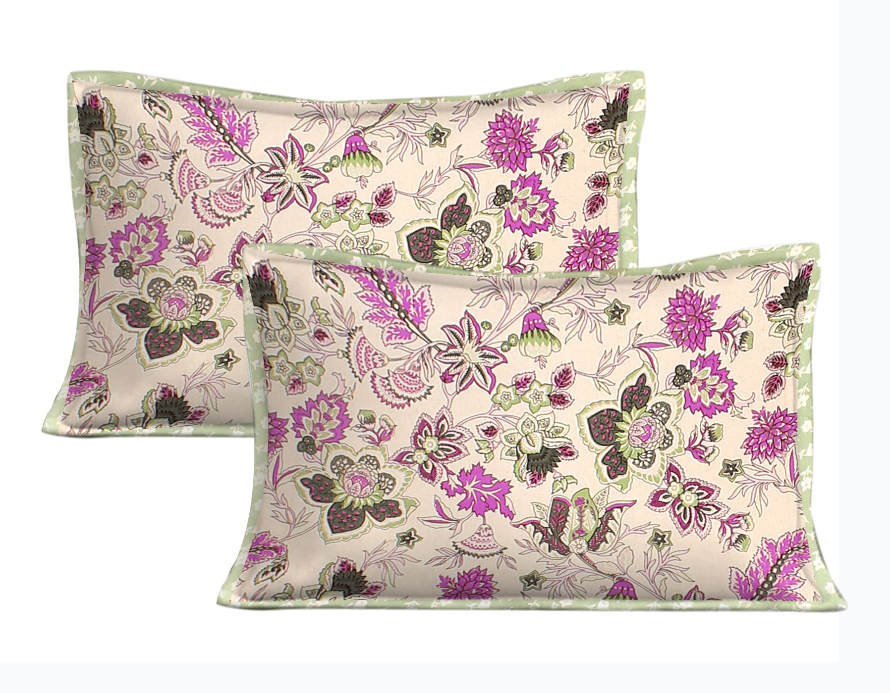 100% Cotton King Jaipuri Prints Flat Bedsheet (Pack of 1, Pruple)