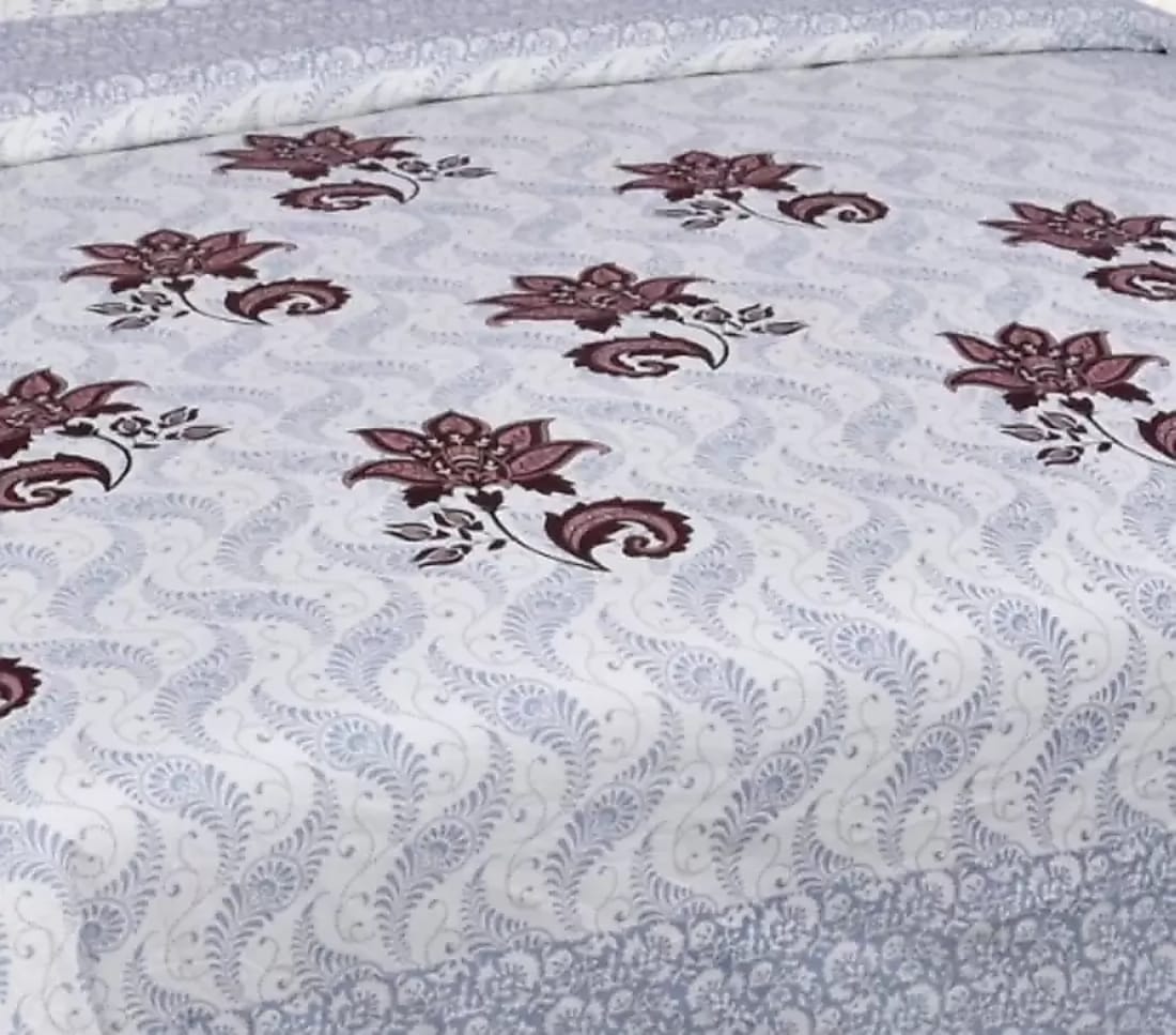 Rajasthani Print Cotton Double Bedsheet with 2 Pillow Covers  (Pack of 1, Blue)