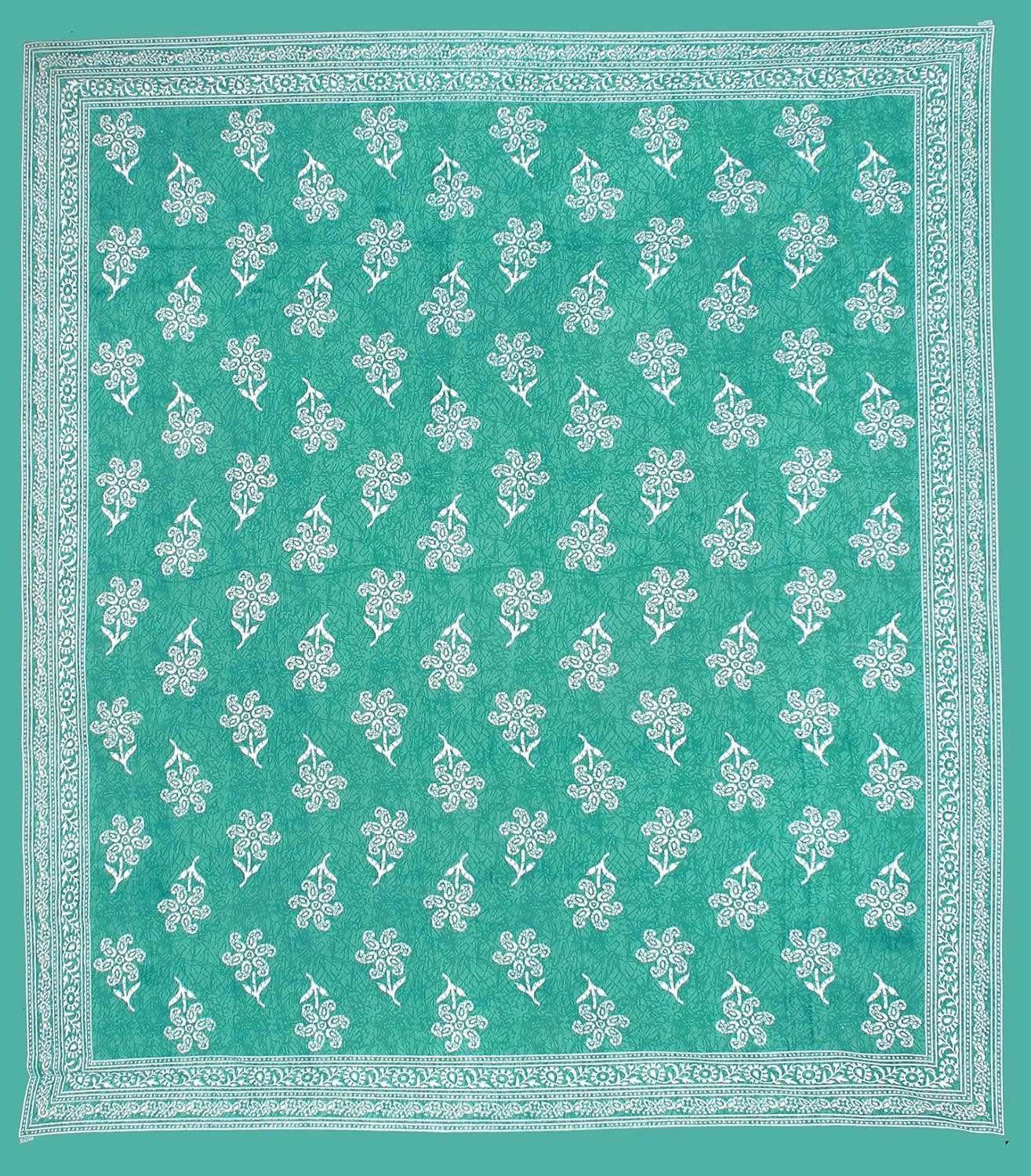 1 Jaipuri Traditional Double Bed Bedsheet with 2 Pillow Covers