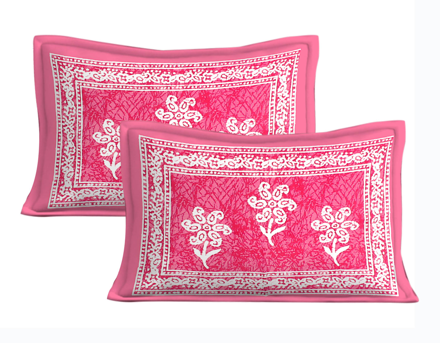 1 Jaipuri Traditional Double Bed Bedsheet with 2 Pillow Covers
