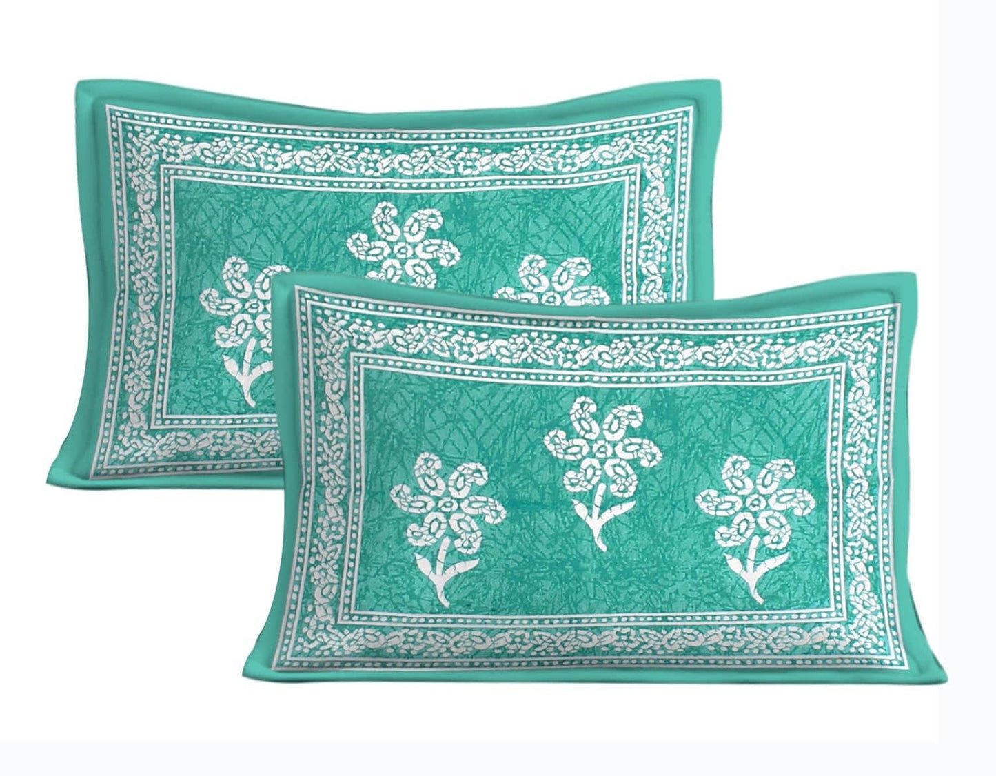 1 Jaipuri Traditional Double Bed Bedsheet with 2 Pillow Covers