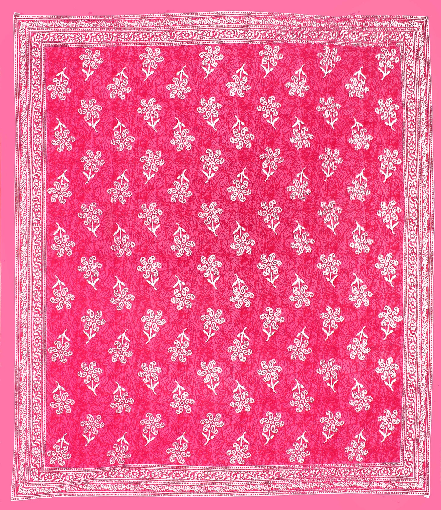 1 Jaipuri Traditional Double Bed Bedsheet with 2 Pillow Covers