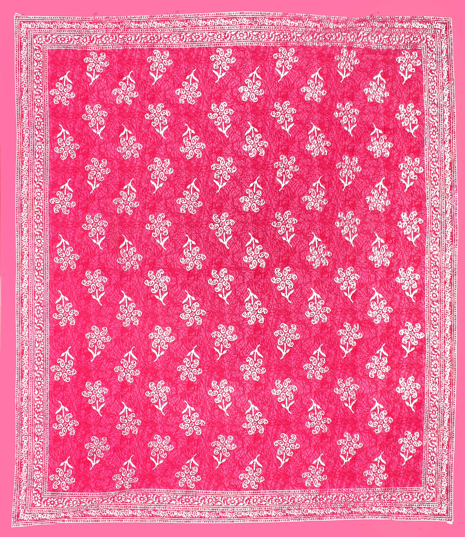 1 Jaipuri Traditional Double Bed Bedsheet with 2 Pillow Covers