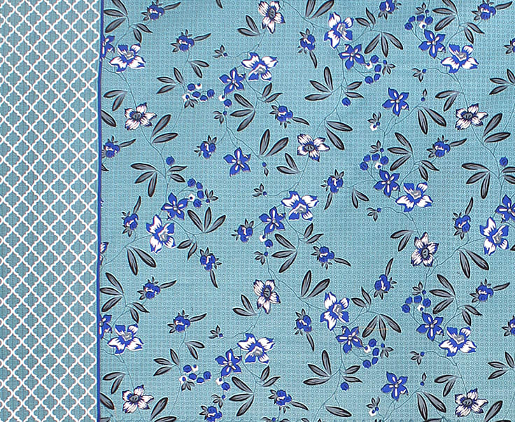 100% Cotton Floral Double Bedsheet (Grey)