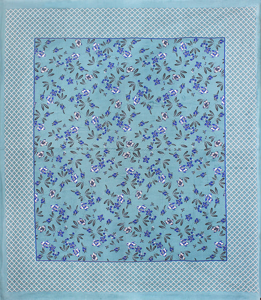 100% Cotton Floral Double Bedsheet (Grey)