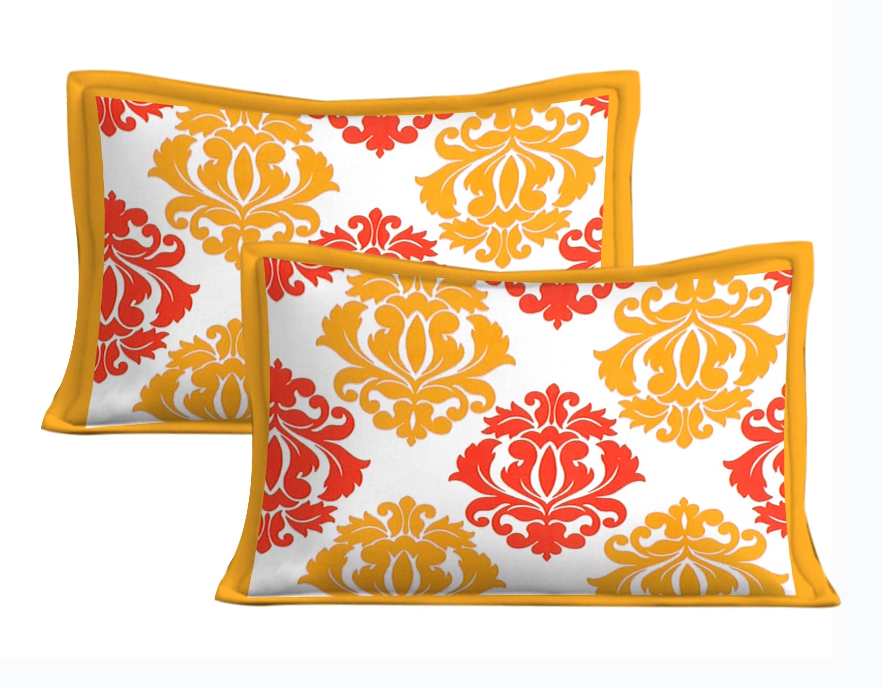 Jaipuri Prints Cotton Double Bedsheet (Yellow)