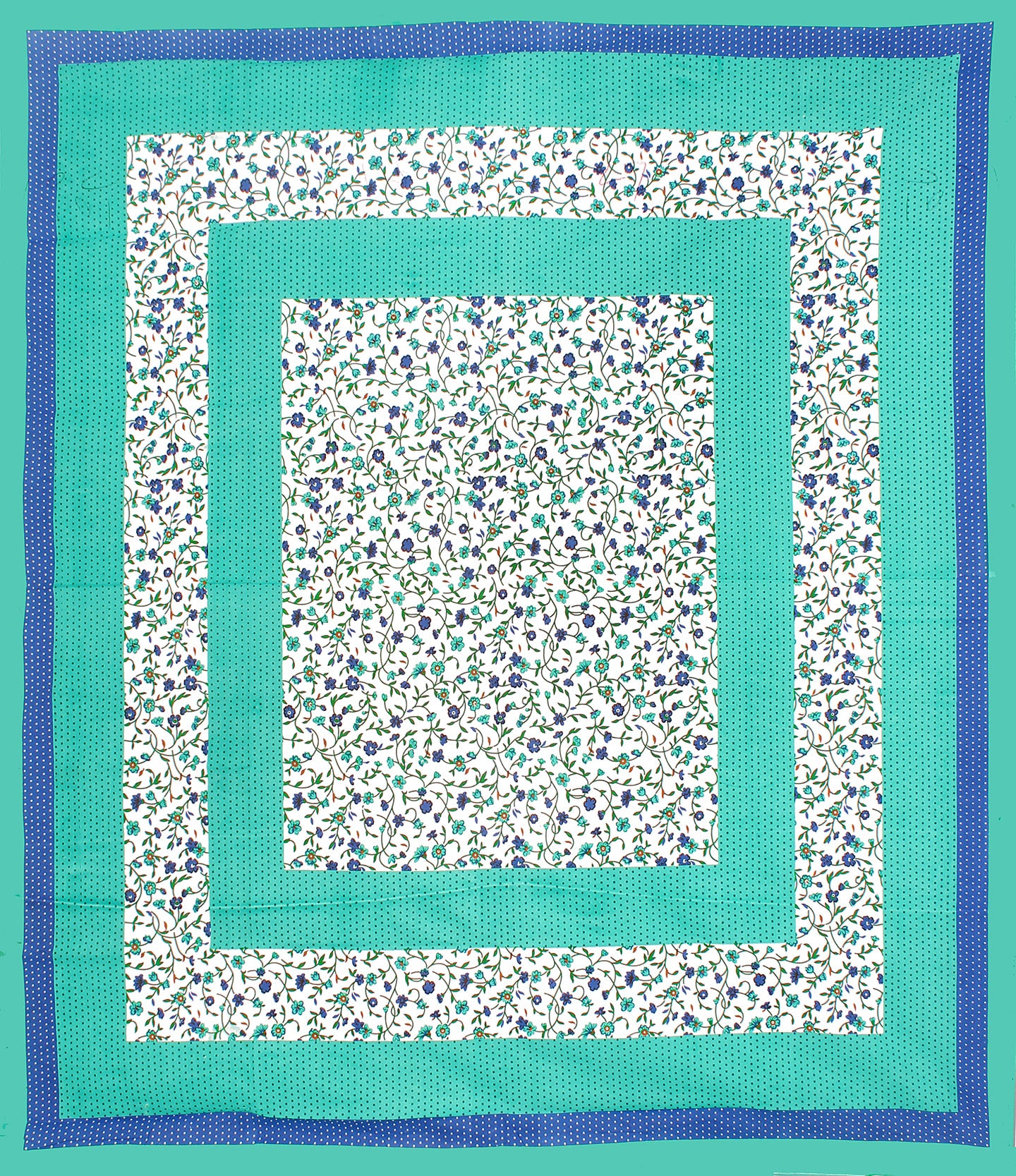 Jaipuri Prints Cotton Double Bedsheet (Green)