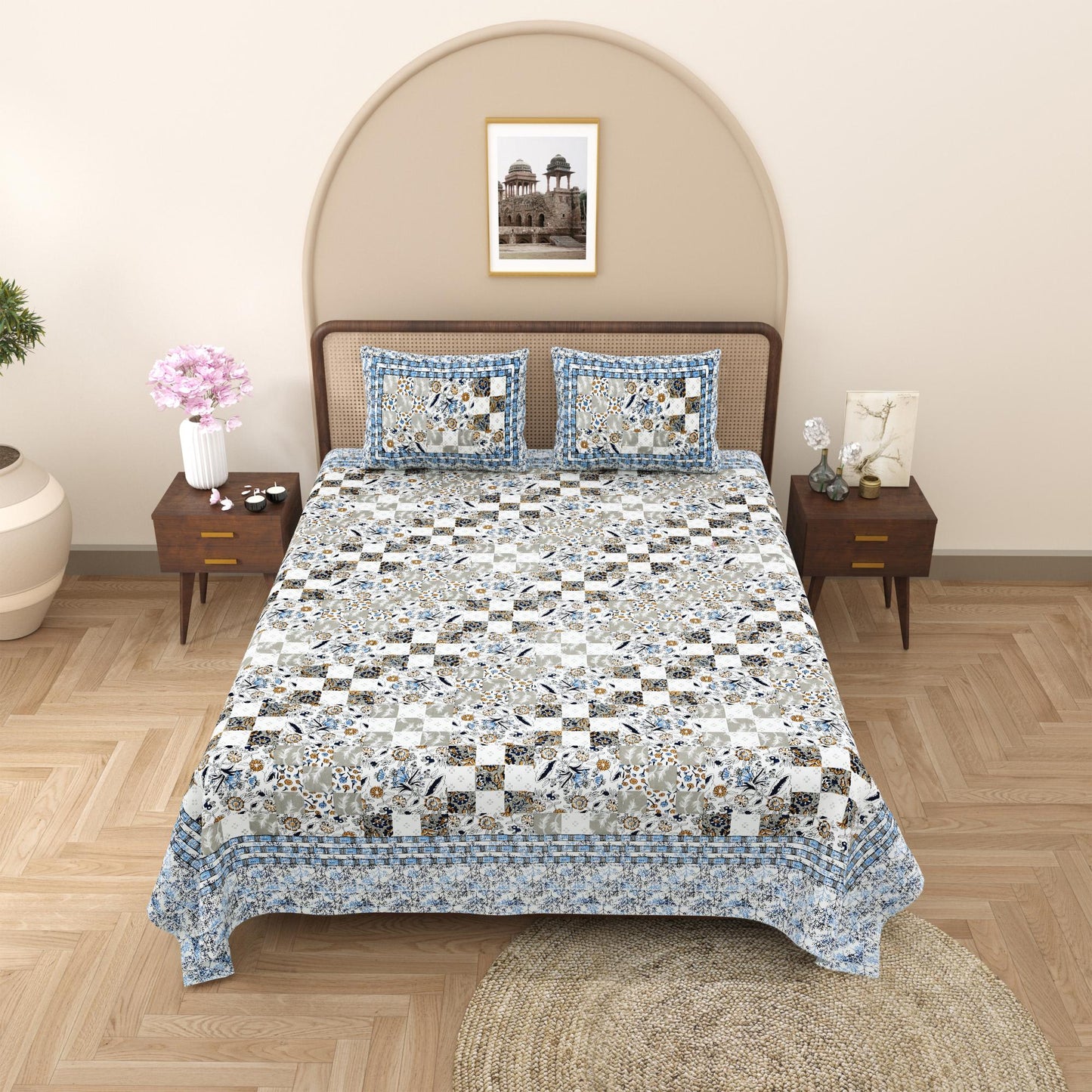 Rajasthan Royal Super Fine Cotton Block Print King Size Bedsheet