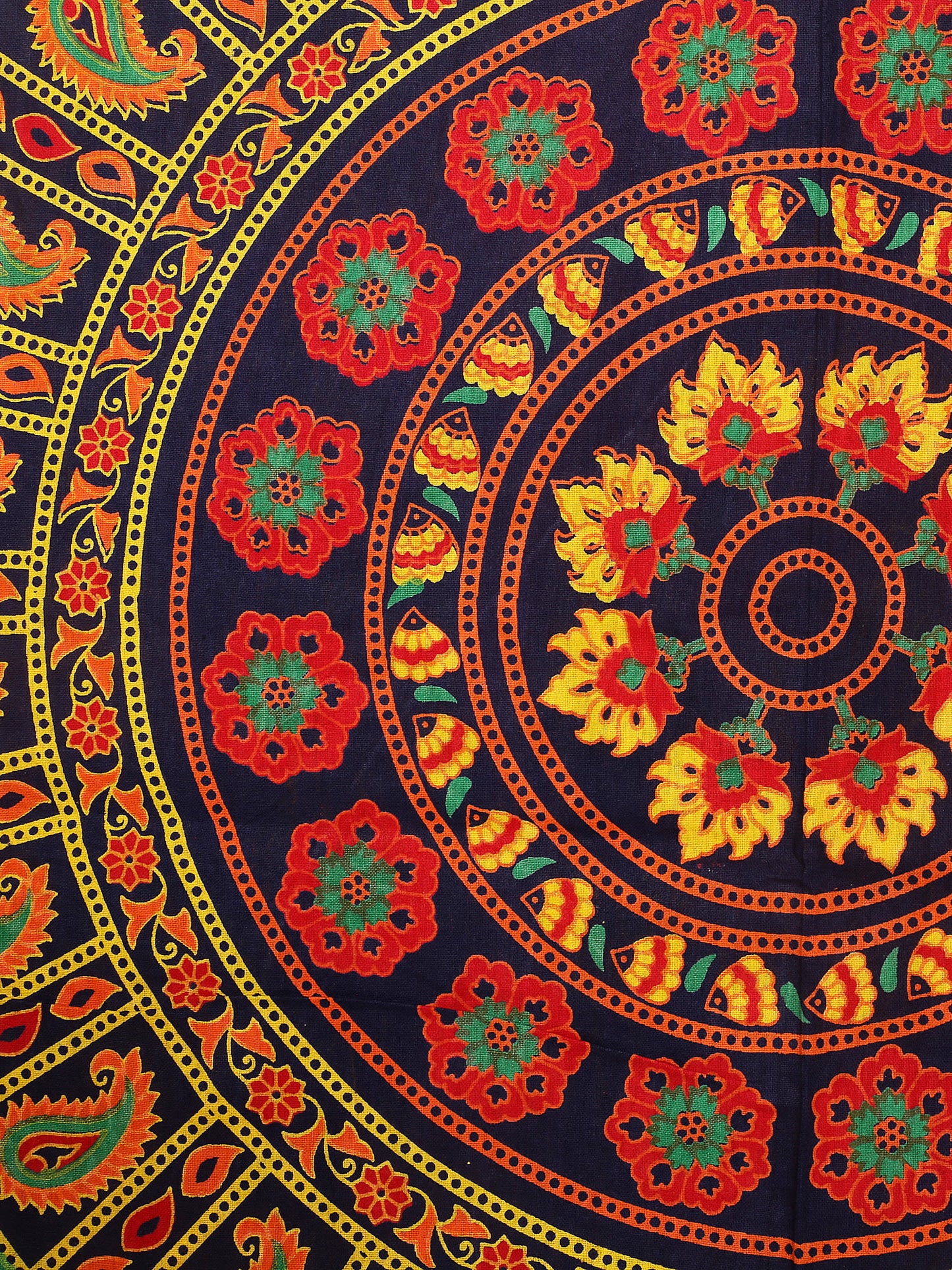Jaipuri Prints Cotton 100% King Bedsheet (Blue)