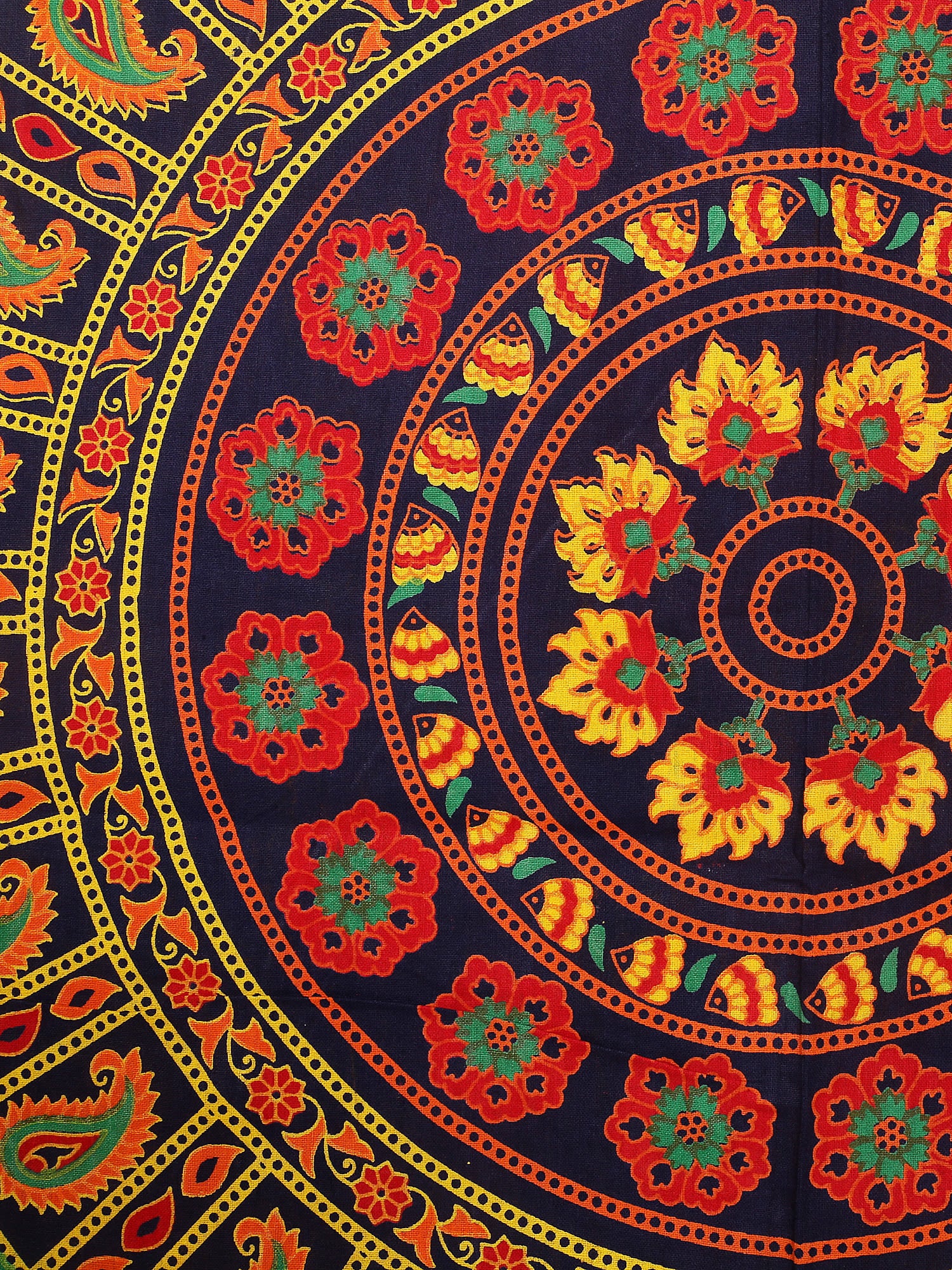 Jaipuri Prints Cotton 100% King Bedsheet (Blue)