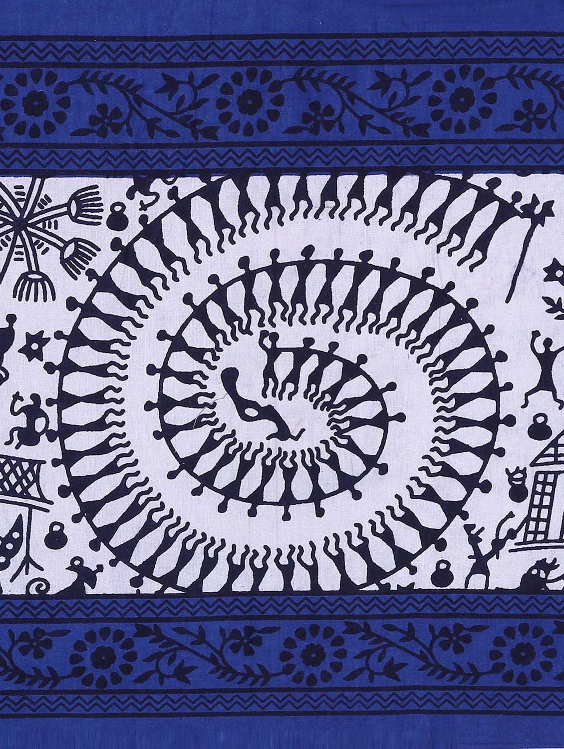 100% Cotton Printed Double Bedsheet (Blue)