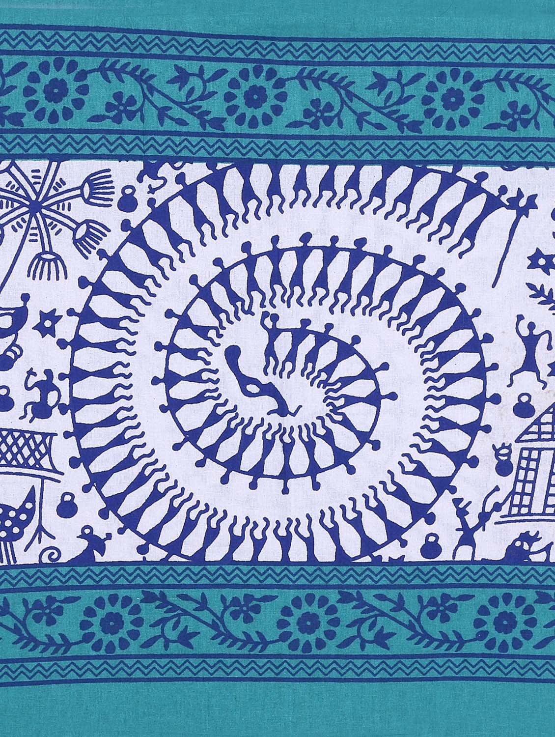Jaipuri Prints Cotton Double Bedsheet (Green)