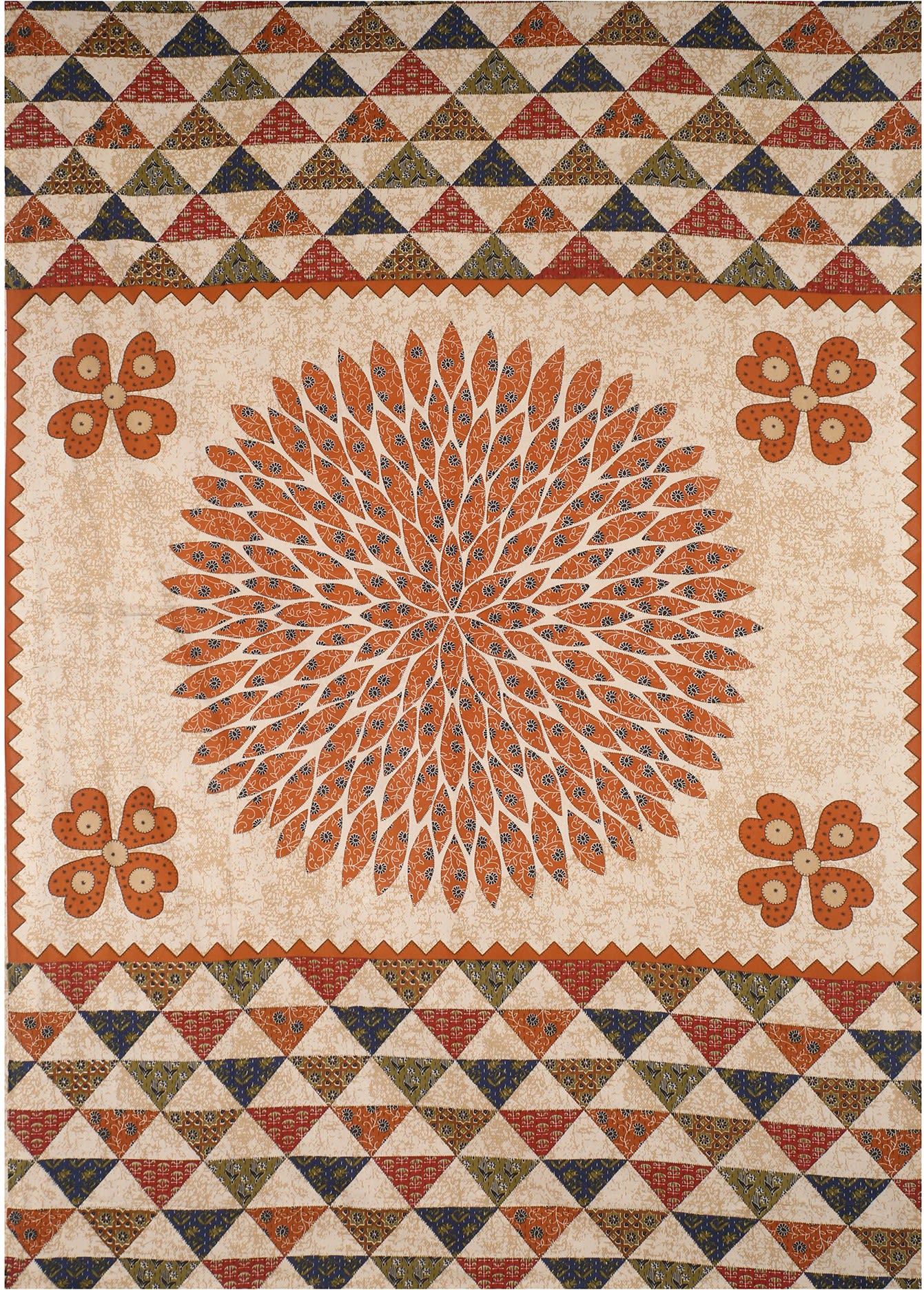 Jaipuri Prints Cotton Single Bedsheet (Multicolor)