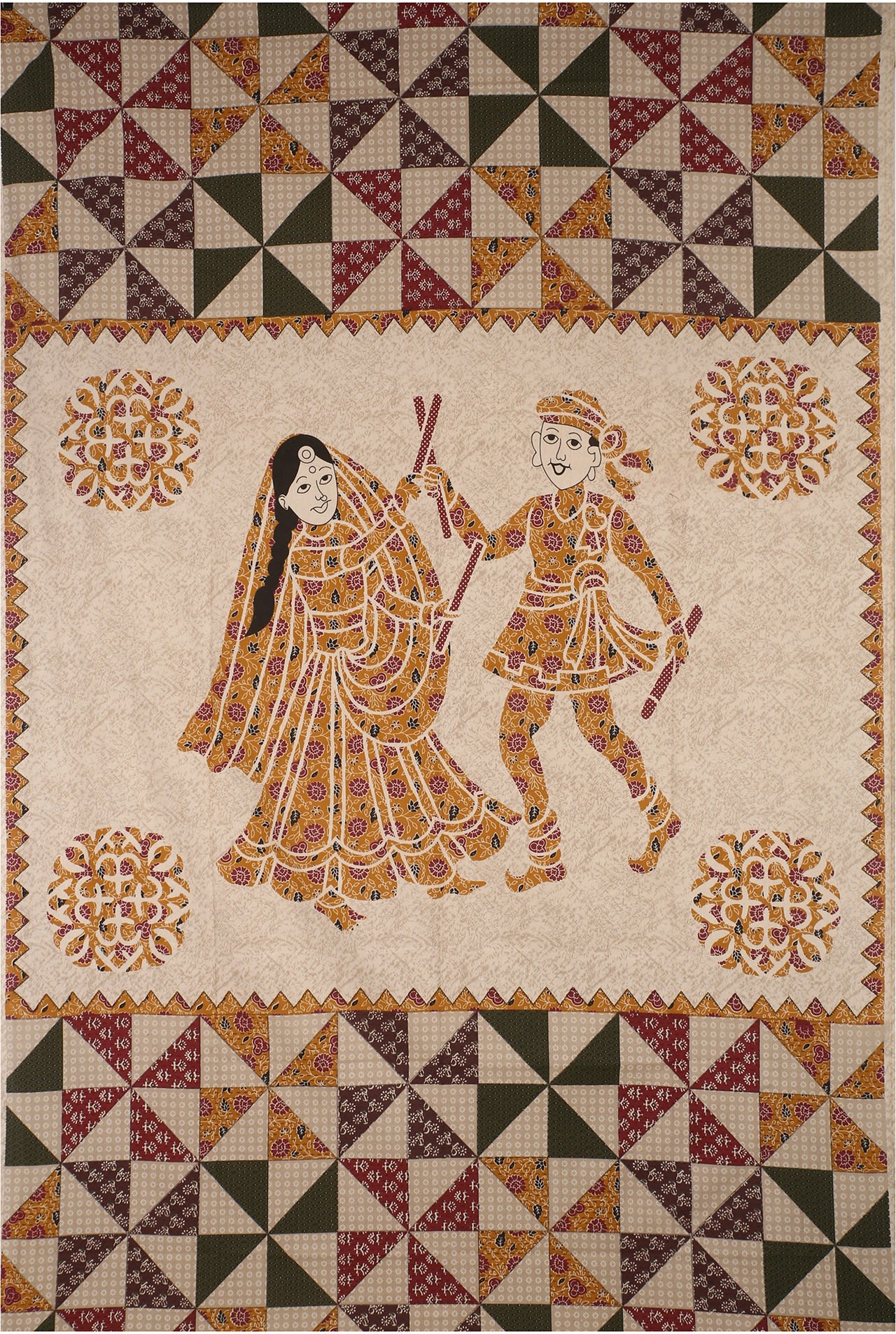 Jaipuri Prints Cotton Single Bedsheet (Multicolor)