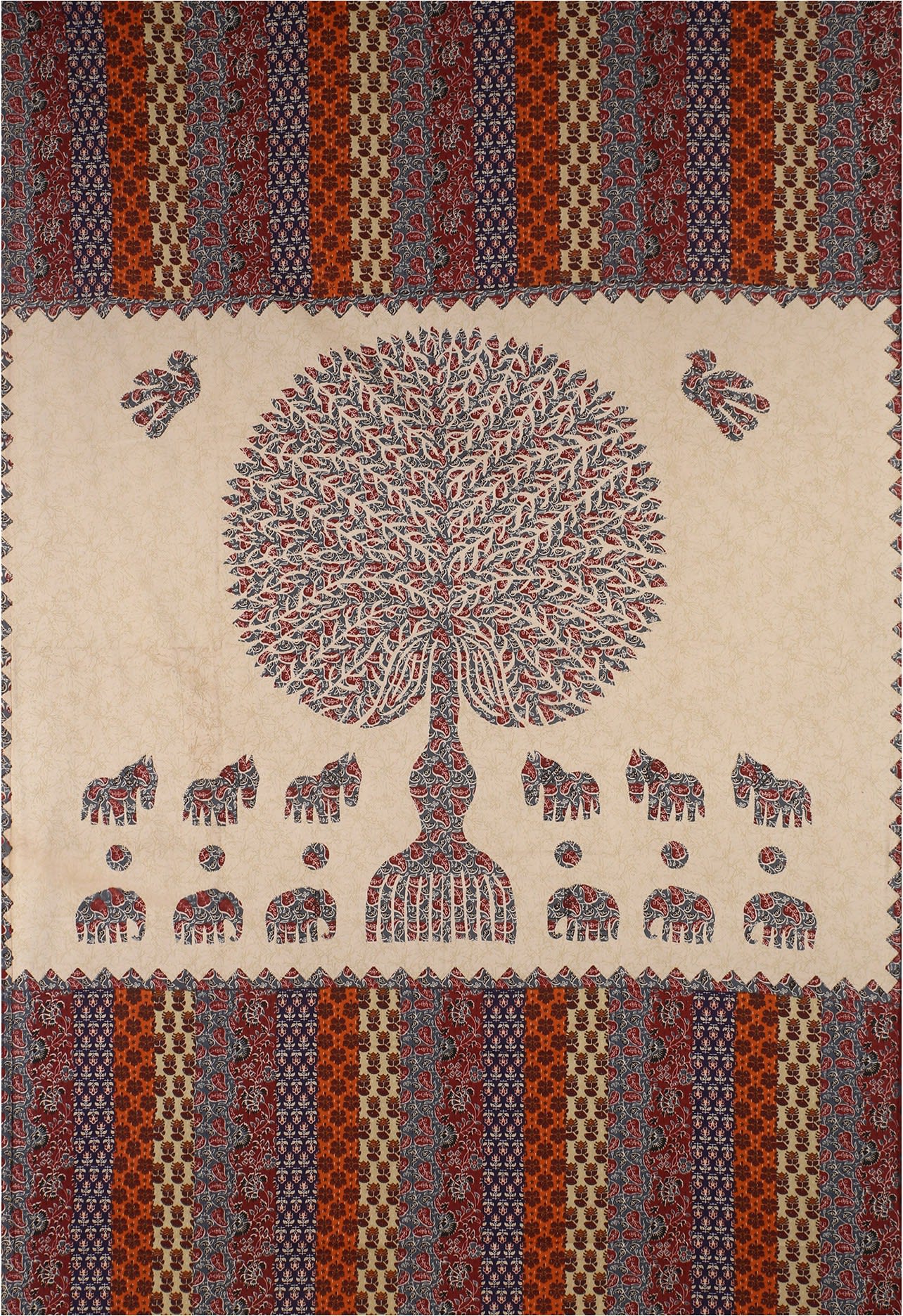 Jaipuri Prints Cotton Single Bedsheet (Multicolor)