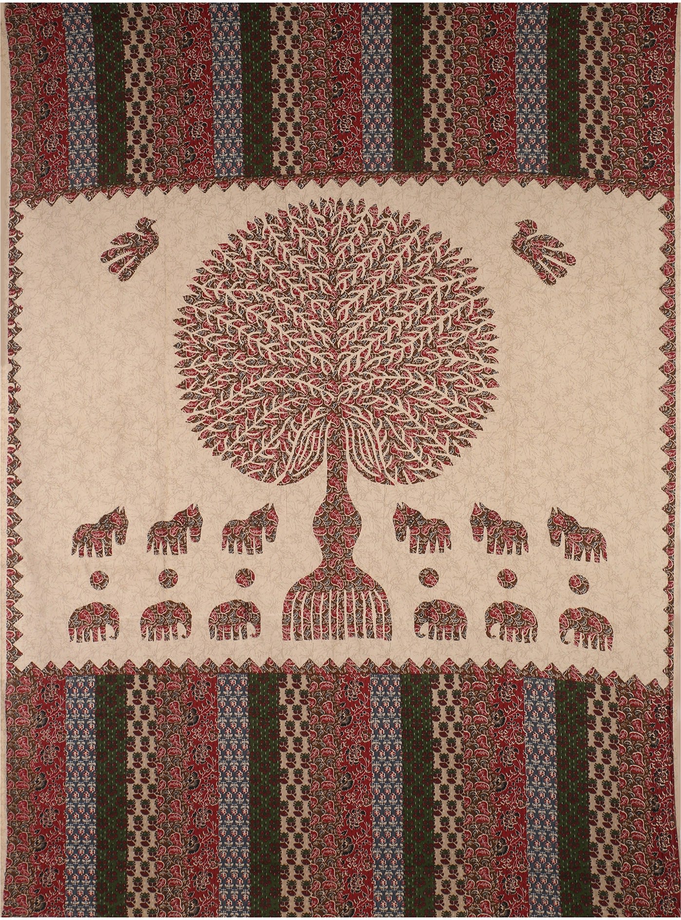 Jaipuri Prints Cotton Single Bedsheet (Multicolor)