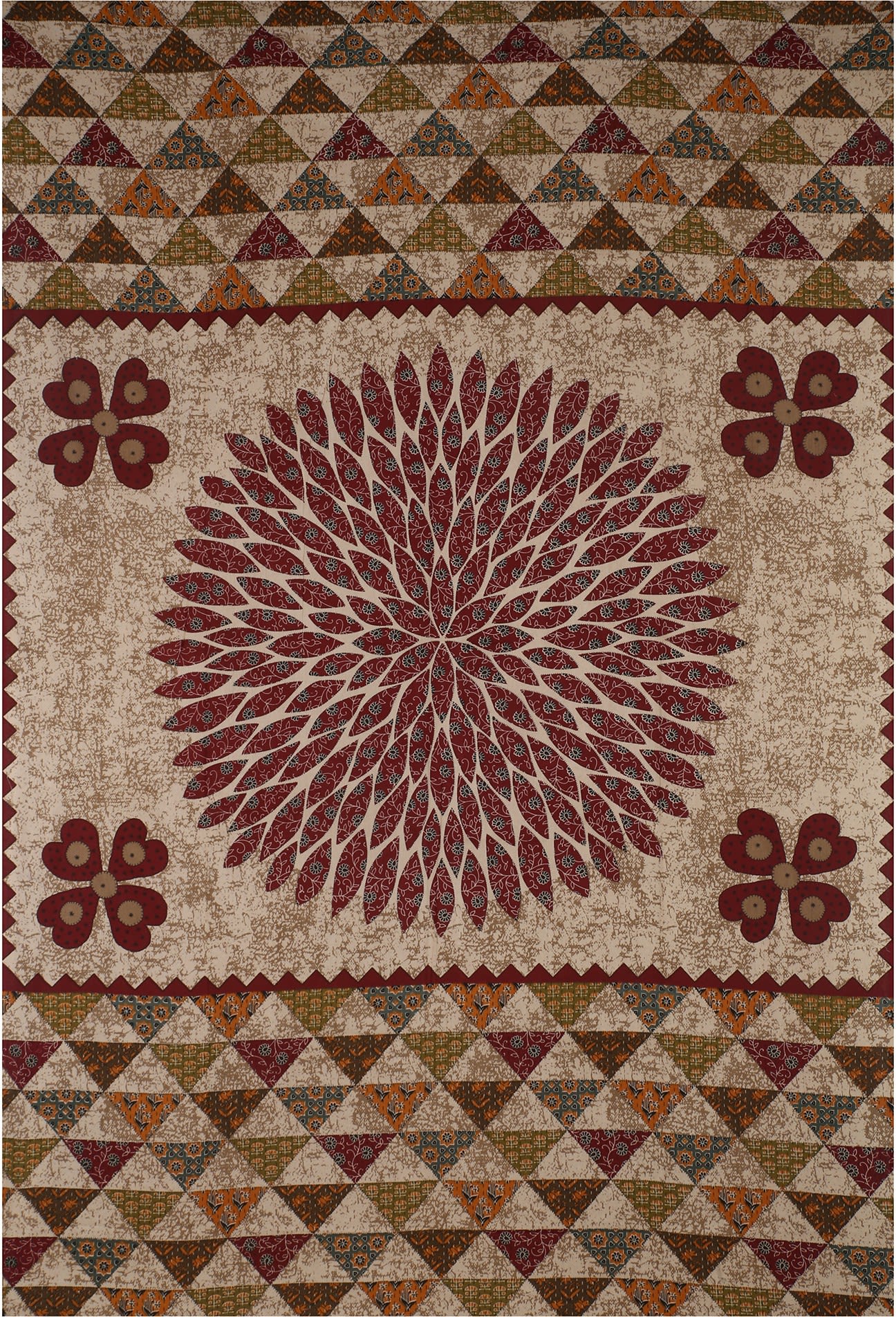 Jaipuri Prints Cotton Single Bedsheet (Multicolor)