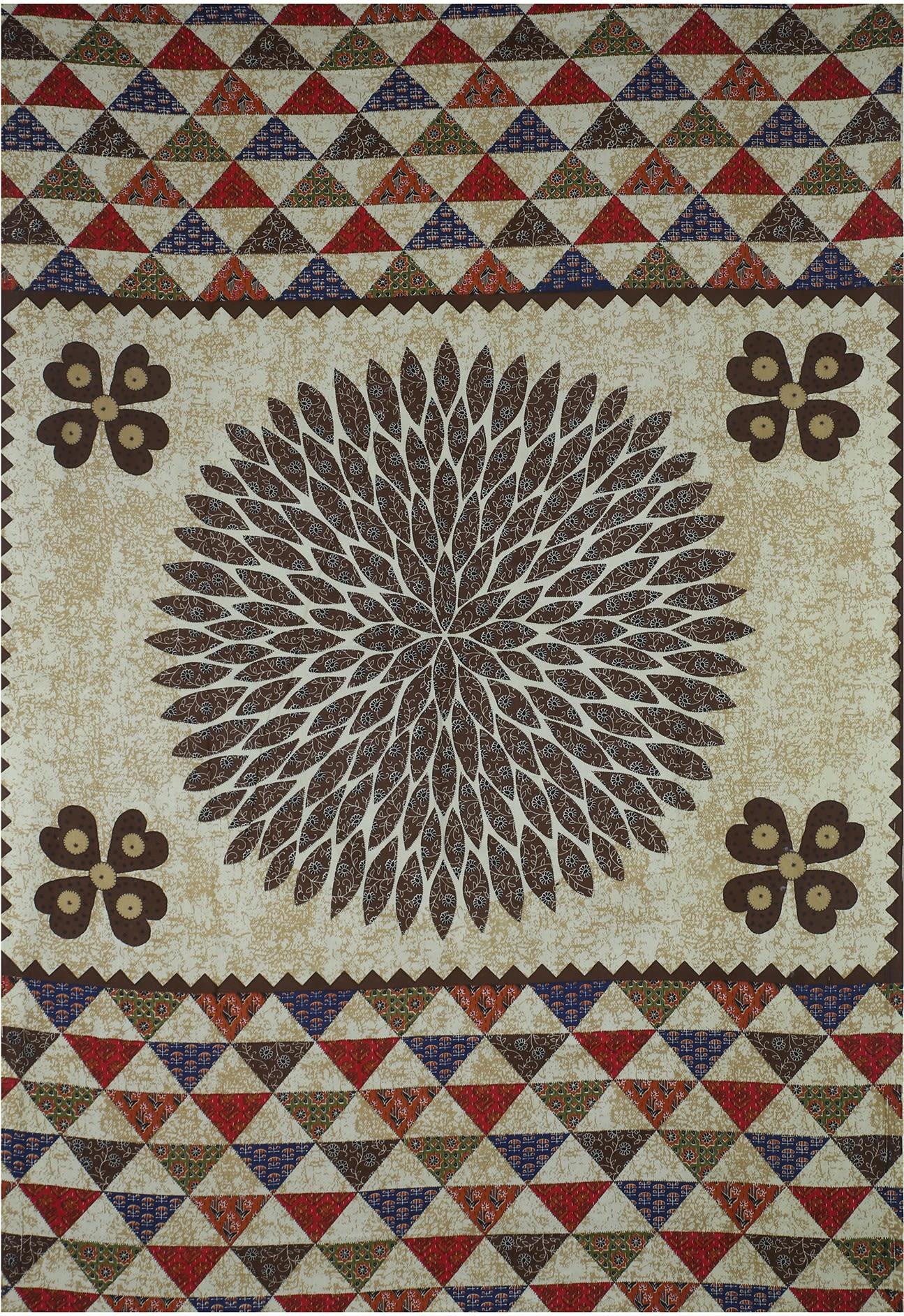 Jaipuri Prints Cotton Single Bedsheet (Multicolor)