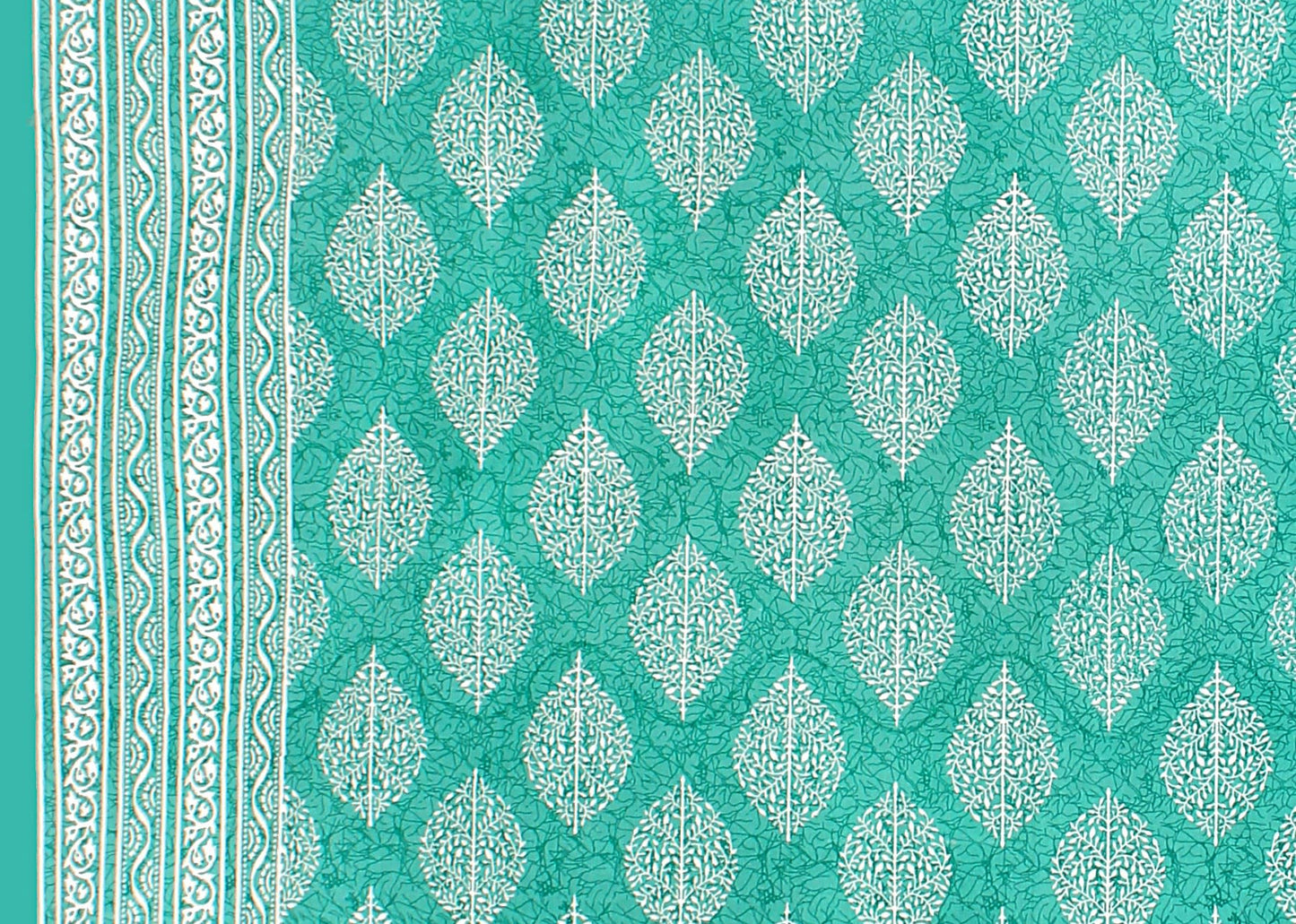 Jaipuri Prints Cotton Double Bedsheet (Green)