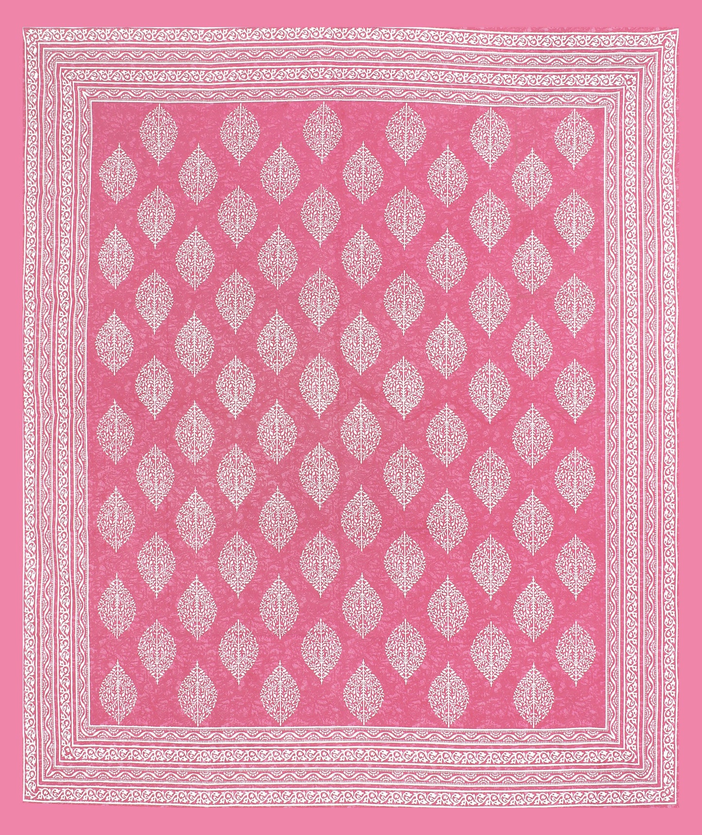 Jaipuri Prints Cotton Double Bedsheet (Pink)