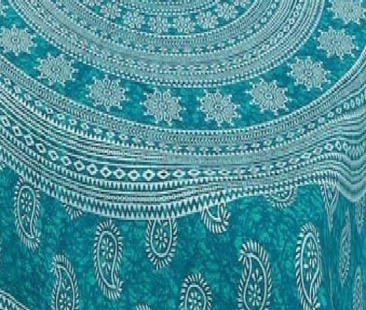 Jaipuri Prints Cotton Double Bedsheet (Seagreen)
