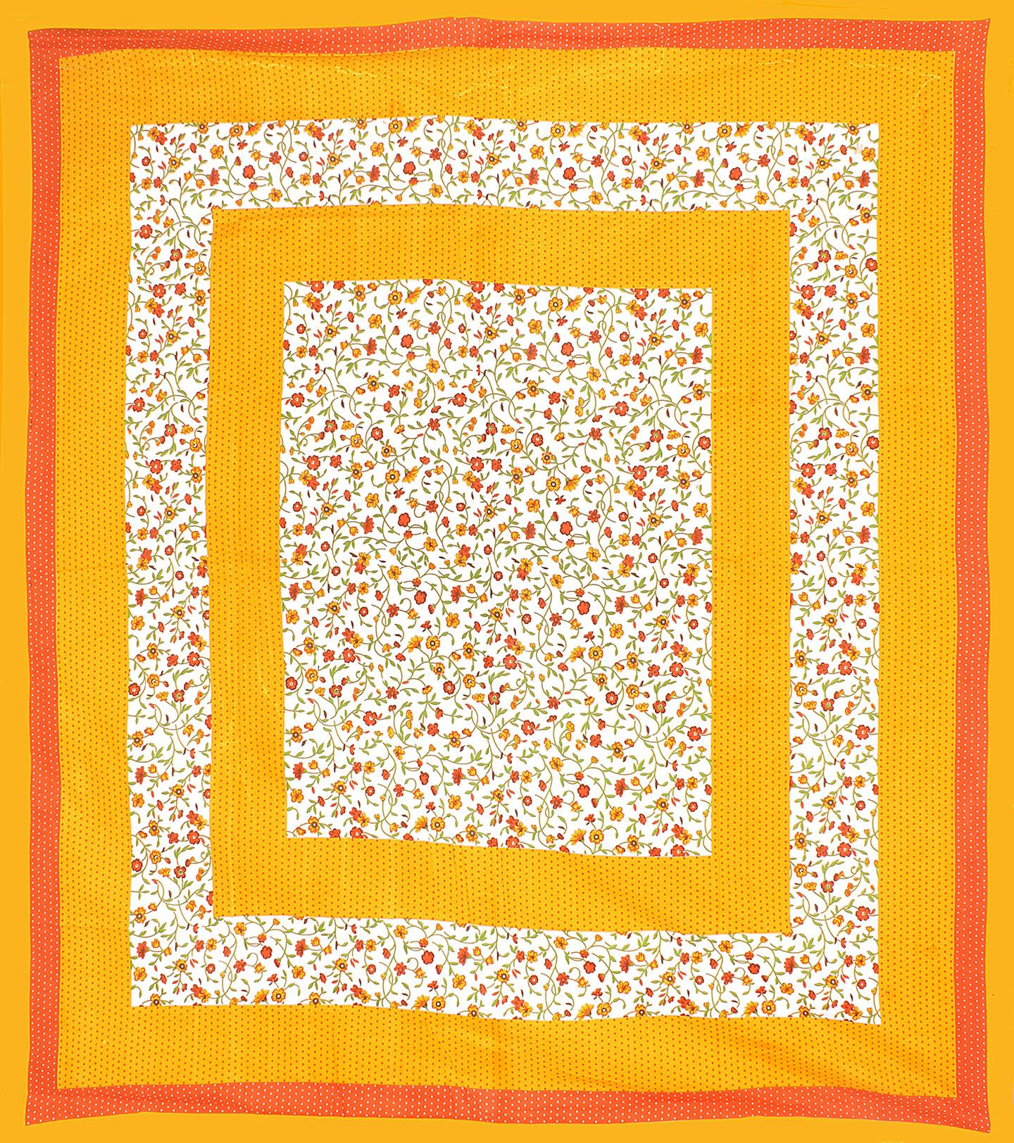 Cotton Floral Double Bedsheet (Yellow)