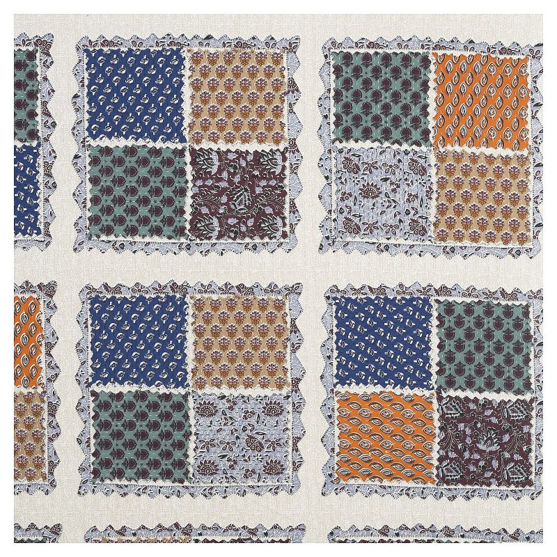 Barmeri Pastel Twill Cotton King Bedsheet With Colorful Patchwork Design