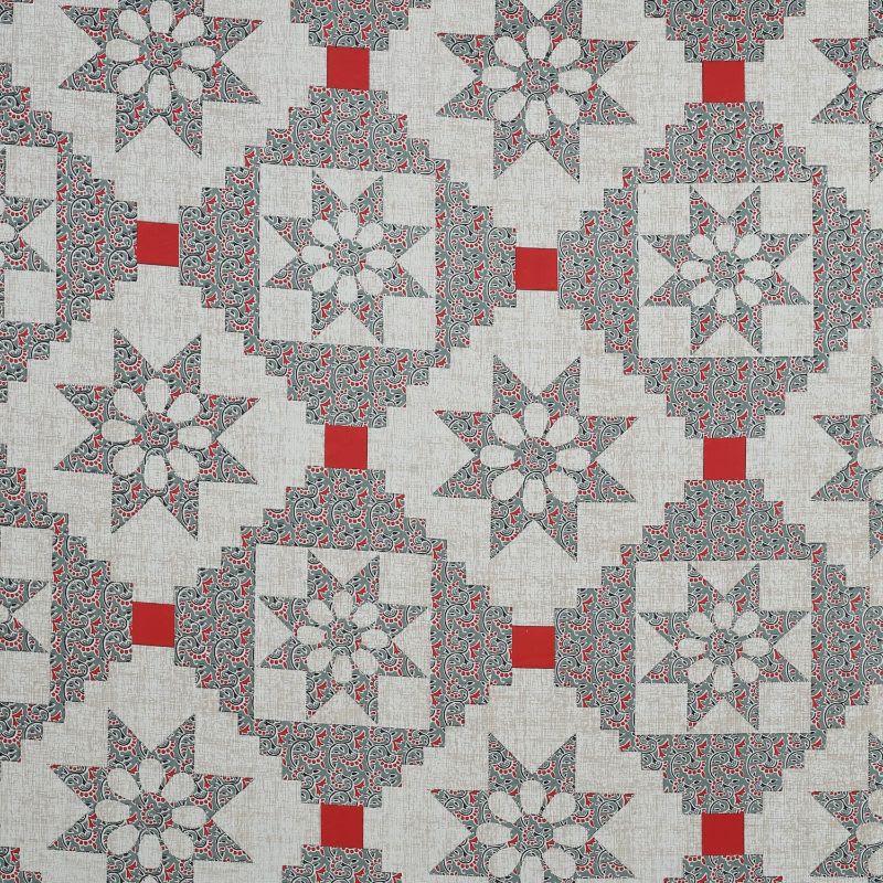Barmeri Pastel Twill Cotton King Bedsheet With Colorful Patchwork Design